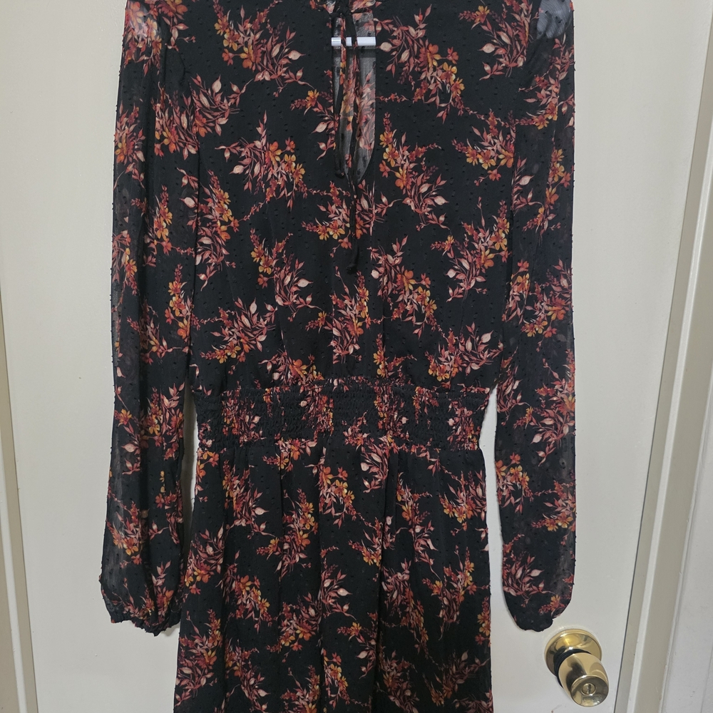 Floral Black Dress